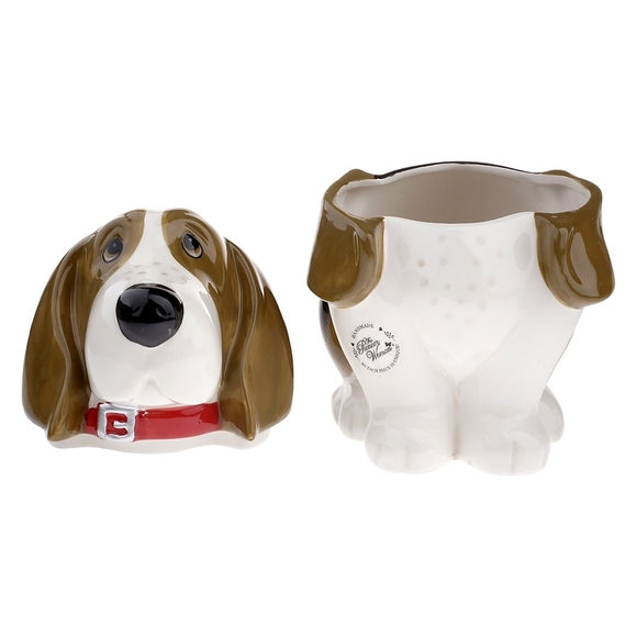 🌺 New Pioneer Woman 11" Charlie Basset Hound Dog Cookie Jar - Picture 6 of 9